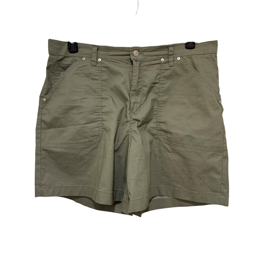 Women's Casual Comfort Shorts Green‎ Minimal Gorpcore Classic 5" Inseam Size 16
